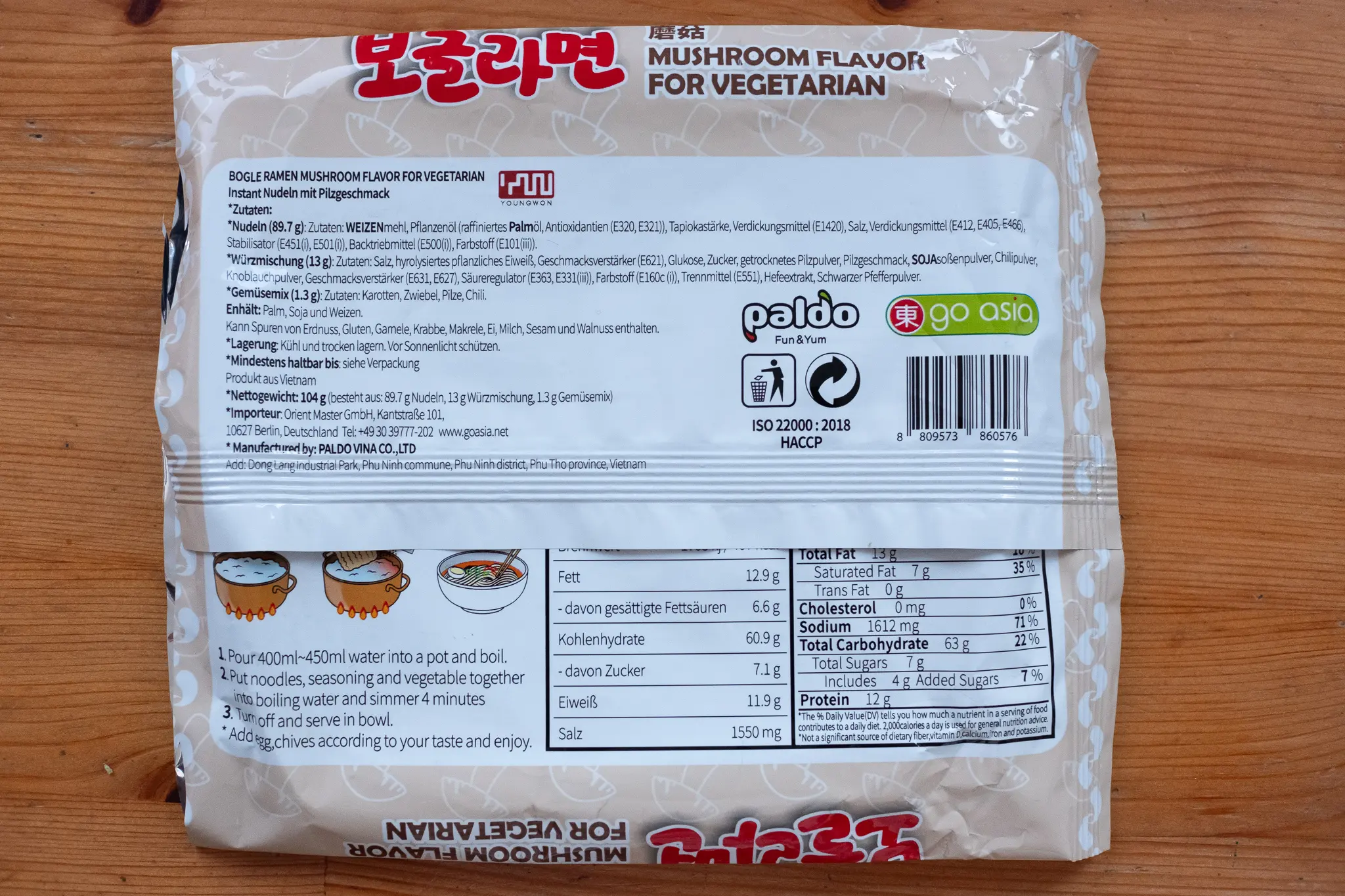 Gallery image 2 for Bogle Ramen Mushroom Flavor for Vegetarian